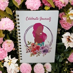 Celebrate Yourself Journal-Feisty Blue,Hardbound,Gold Spiral Bound,100 pg, NWOT